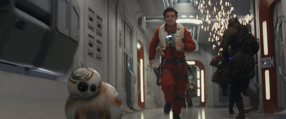 BB-8 and Poe Dameron (Oscar Isaac) in "Star Wars: The Last Jedi" (Walt Disney Pictures)