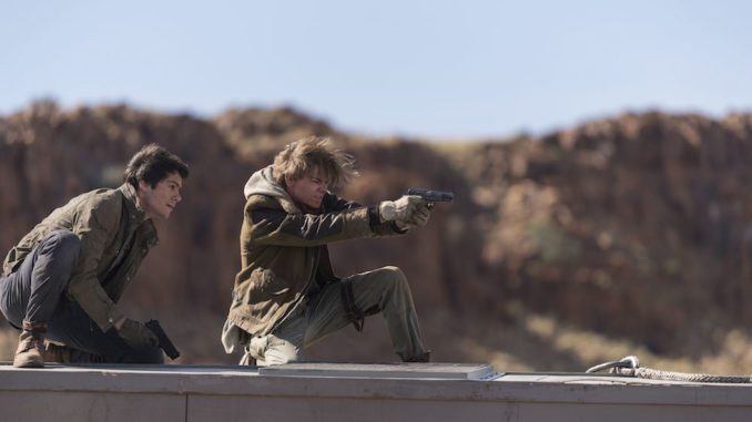 Dylan O'Brien, left, and Thomas Brodie-Sangster in Twentieth Century Fox's "Maze Runner: The Death Cure."