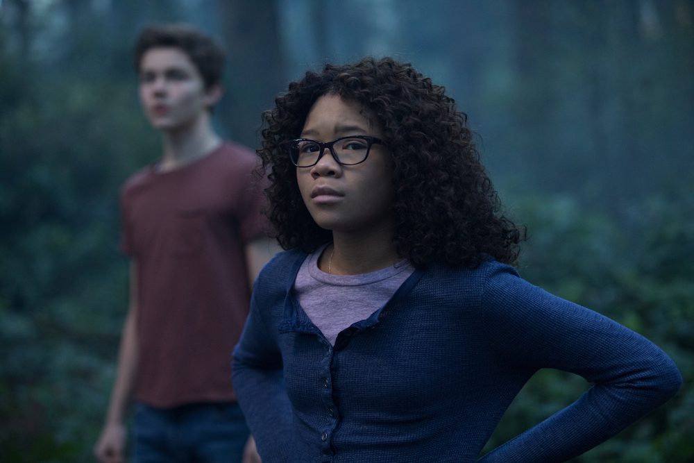 Storm Reid is Meg Murry and Levi Miller is Calvin O’Keefe in Disney’s A WRINKLE IN TIME.