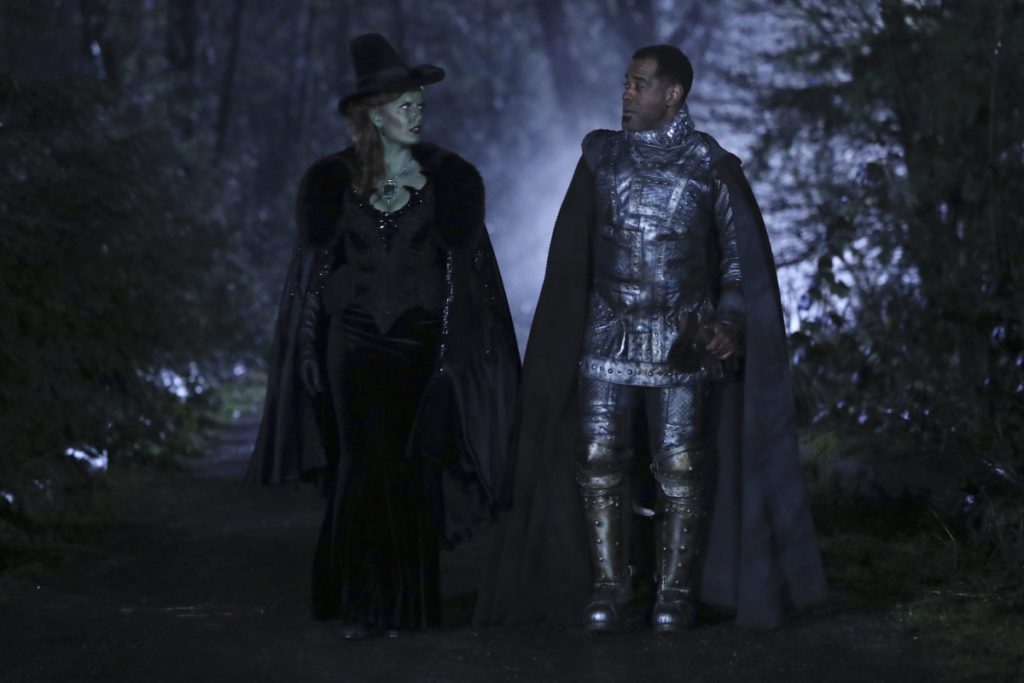 ONCE UPON A TIME - "Where Bluebirds Fly" - In flashback, Zelena befriends a young woodcutter who has been cursed and turns to her for help finding a new heart. Zelena is forced to choose between keeping her powers and her friendship with him. Meanwhile, in Storybrooke, Zelena decides to take on the Black Fairy and put a stop to her, once and for all, against Regina's wishes, and the Charmings disagree over Emma and Hook's wedding plans, on "Once Upon a Time," SUNDAY, APRIL 23 (8:00-9:00 p.m. EDT), on The ABC Television Network. (ABC/Jack Rowand) REBECCA MADER, ALEX DSERT