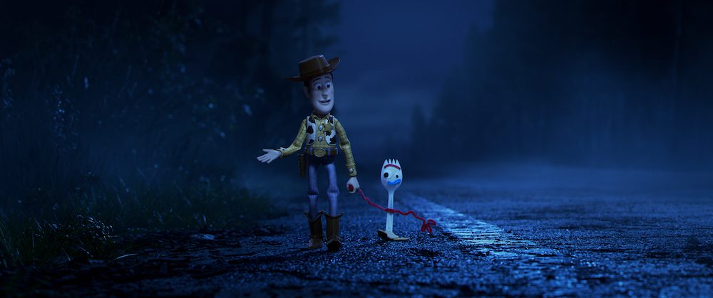 LEADING THE WAY -- In Disney•Pixar’s “Toy Story 4,” Bonnie’s beloved new craft-project-turned-toy, Forky, declares himself trash and not a toy, so Woody takes it upon himself to show Forky why he should embrace being a toy. Featuring Tom Hanks as the voice of Woody, and Tony Hale as the voice of Forky, “Toy Story 4” opens in U.S. theaters on June 21, 2019...©2019 Disney•Pixar. All Rights Reserved.