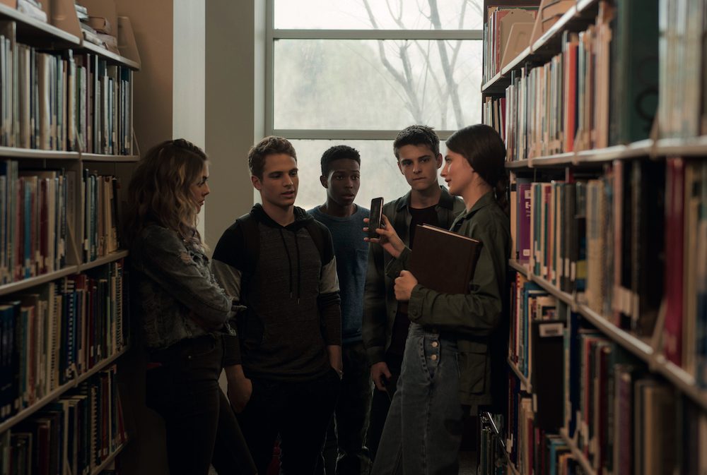 (from left) Haley (McKaley Miller), Chaz (Gianni Paolo), Darrell (Dante Brown), Andy (Corey Fogelmanis) and Maggie (Diana Silvers) in Ma, directed by Tate Taylor.