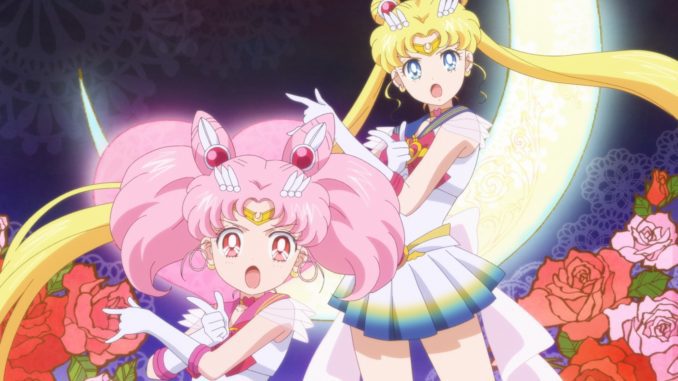 Sailor Moon (Kotono Mitsuishi) and Sailor Chibimoon (Misato Fukuen) in Pretty Guardian Sailor Moon Eternal: The Movie (Netflix)