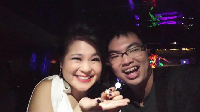 Jedd with Kelly Marie Tran (who plays Rose Tico) and his custom Porg sculpture. (Photo: Jedd Jong)