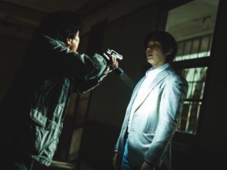 Jin Kyeong-hoon (Yang Ik-june) conronts Jeong Jin-soo (Yoo Ah-in) in Hellbound. (Image credit: Netflix) jpg