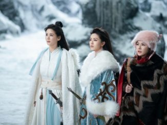 Zhou Zhiruo (Sabrina Qiu), Zhao Min (Janice Man), and Xiao Zhao (Yun Qianqian) in New Kung Fu Cult Master 2 (Still: Shaw Organisation)