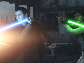Count Dooku (Crey Burton) and Qui-Gon Jinn (Micheál Richardson) in Tales of the Jedi. (Image: Disney+)