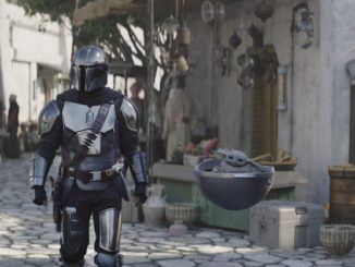 (L-R): Din Djarin (Pedro Pascal) and Grogu in Lucasfilm's THE MANDALORIAN, season three, exclusively on Disney+. ©2023 Lucasfilm Ltd. & TM. All Rights Reserved.