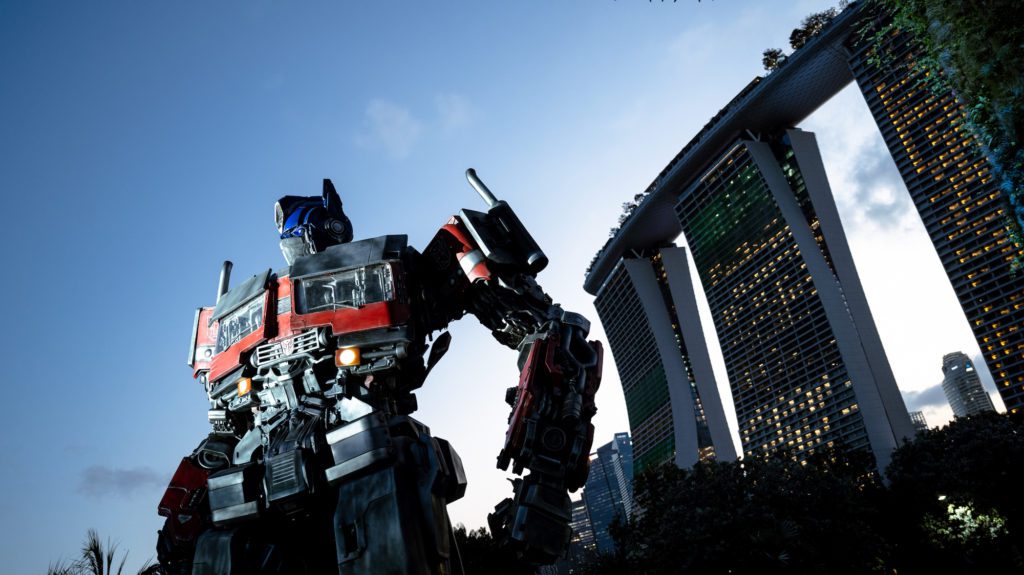 Optimus Prime statue at Gardens By The Bay. (PHOTO: UIP)