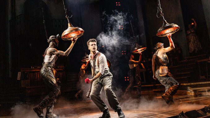 Orpheus (Jordan Fisher) in Hadestown. (Credit: Hadestown website)