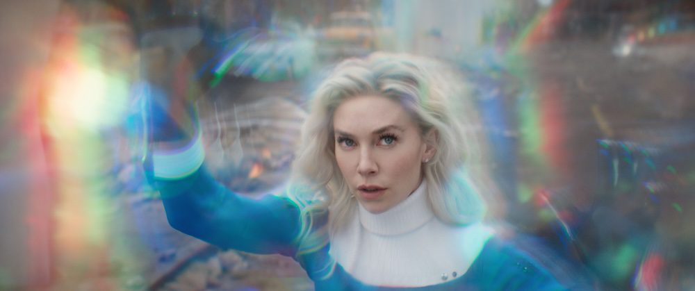 Vanessa Kirby as Sue Storm/Invisible Woman in 20th Century Studios/Marvel Studios' THE FANTASTIC FOUR: FIRST STEPS. Photo courtesy of 20th Century Studios/Marvel Studios. © 2025 20th Century Studios / © and ™ 2025 MARVEL.