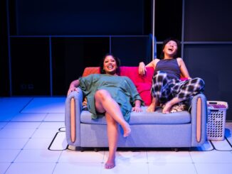 Third (Siti Sara Hamid) and You (Genevieve Tan) in Common Room (Joseph Nair; courtesy of Checkpoint Theatre)