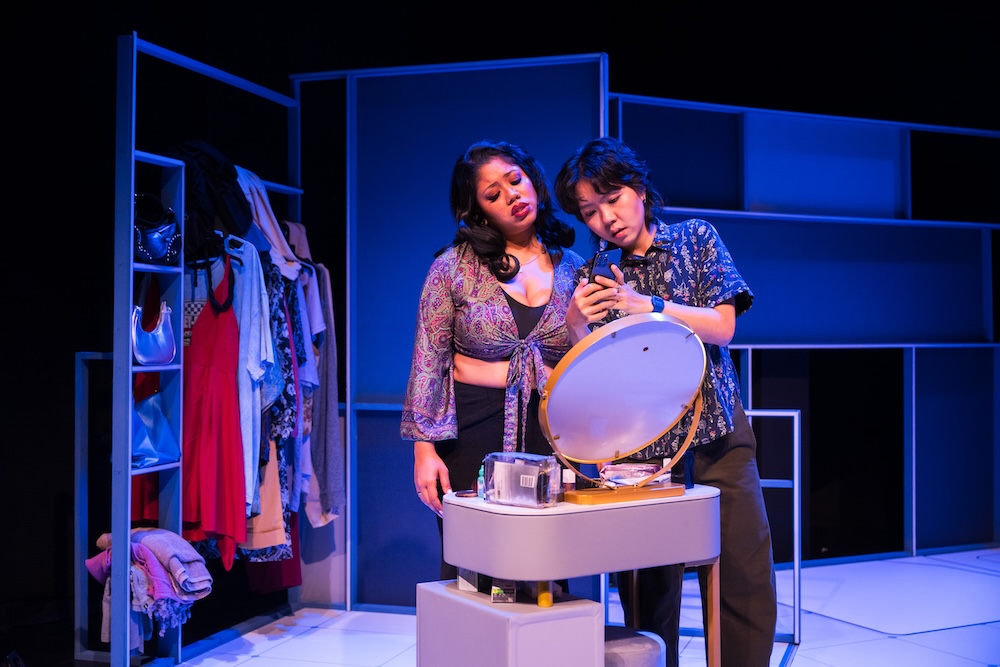 Third (Siti Sara Hamid) and You (Genevieve Tan) in Common Room (Joseph Nair; courtesy of Checkpoint Theatre)